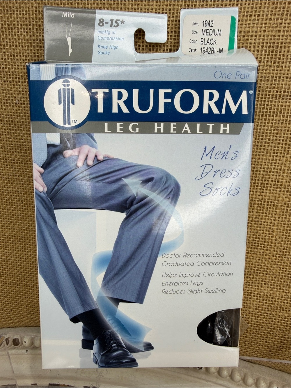 TRUFORM Men's Dress Compression Socks - Black